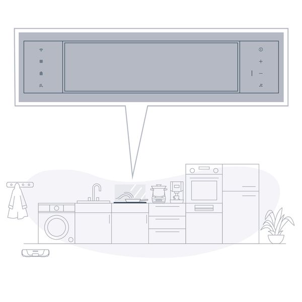 Downdraft hood glass