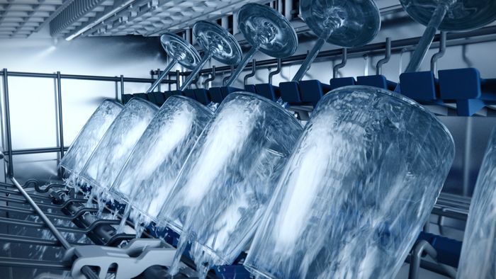Siemens opvaskemaskiner - Dine sarte glas: skånsomt rengjort, pletfrit tørret.