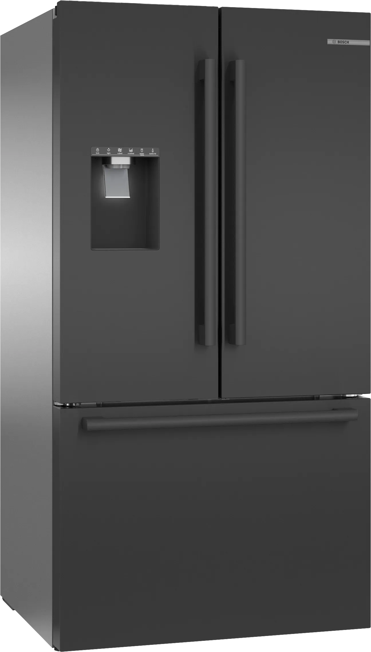 500 Series French Door Bottom Mount Refrigerator 36'' Black Stainless Steel, Total No Frost