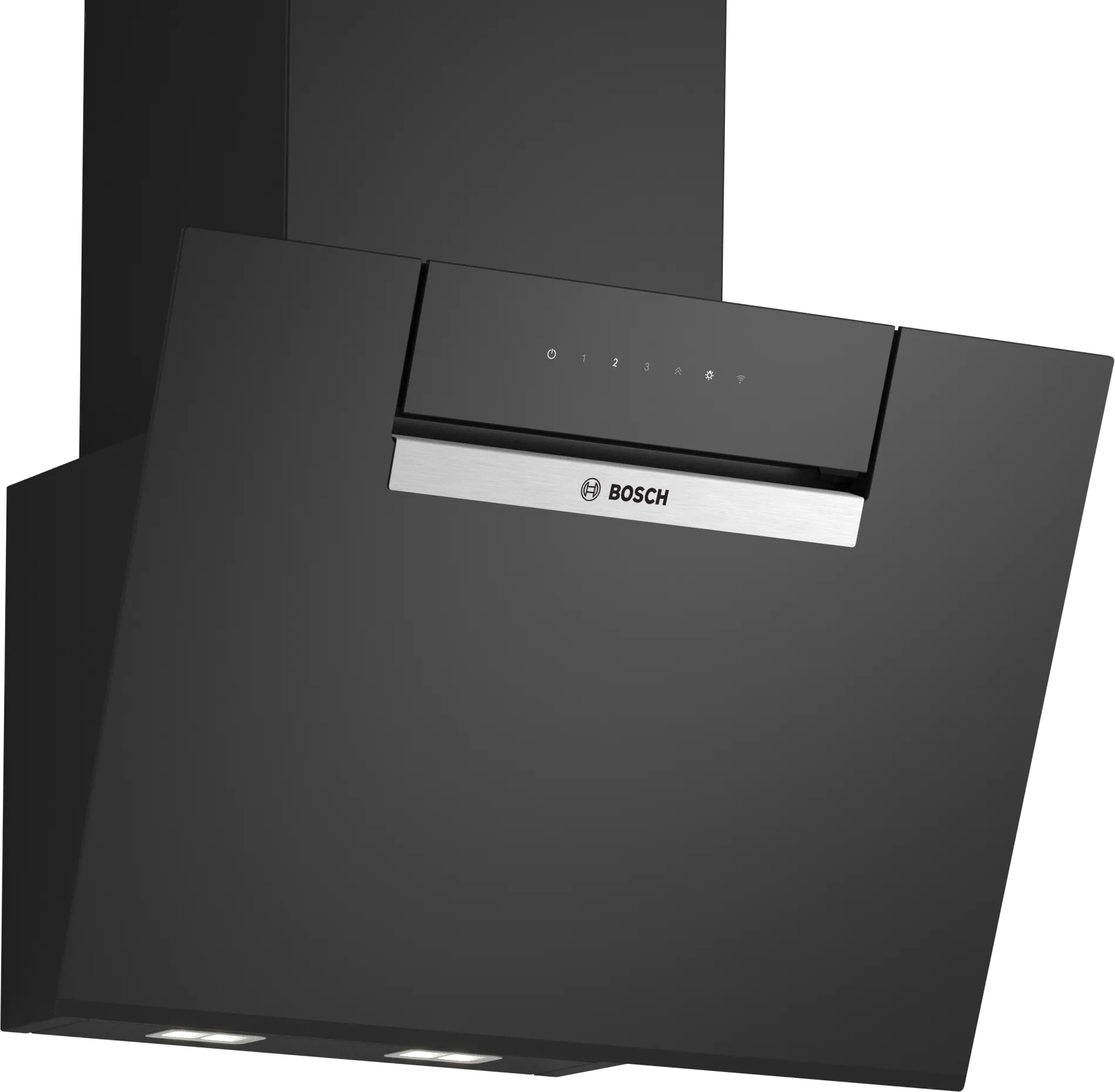 Series 4 Wall-mounted cooker hood 60 cm clear glass black printed, Black